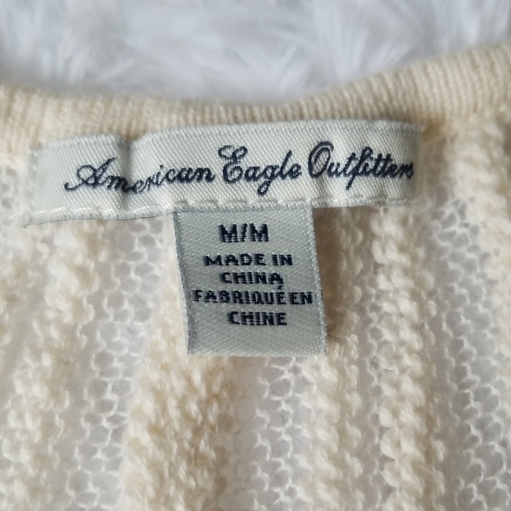Knit Tank Top Ruffle Cream Festival American Eagle - Picture 3 of 5